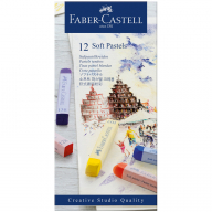 Пастель сухая худож.  12 цв. Faber-Castell "Soft pastels" мягкая, квадр., к/к.