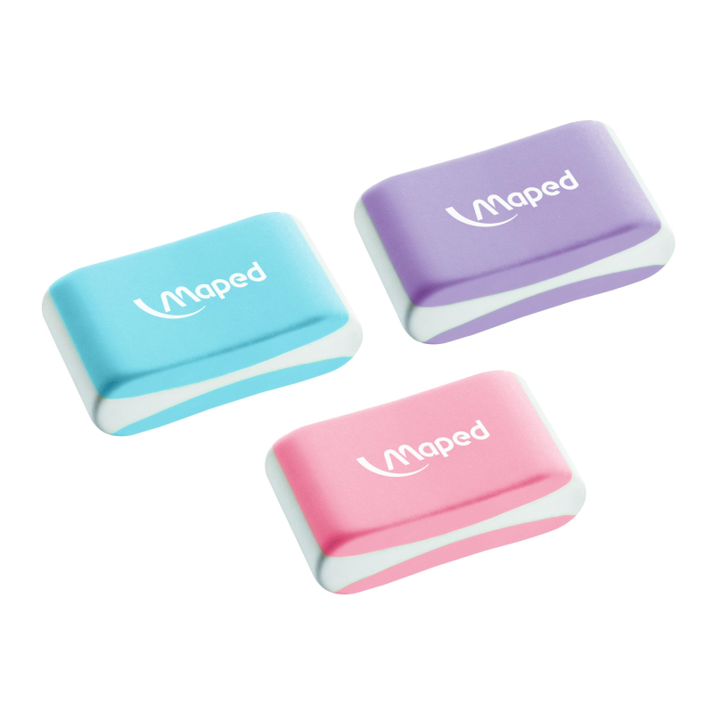 Ластик Maped "Essentials Soft" прямоуг., PVC, 33*21*10мм, ассорти