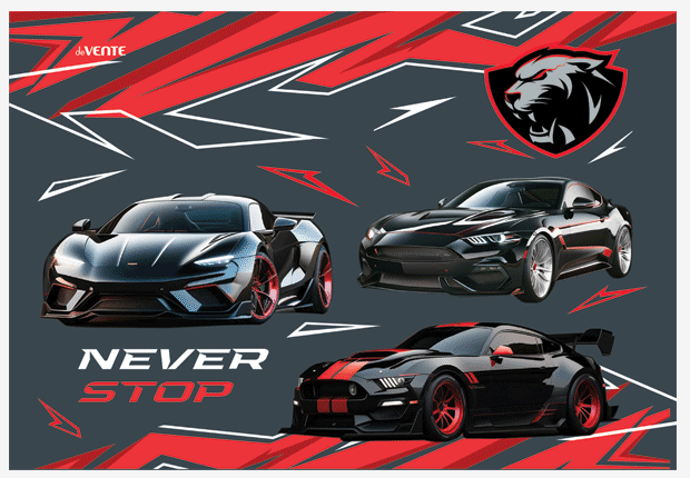 Коврик на стол 43*29 deVENTE "Never Stop" 3D пластик 500 мкм