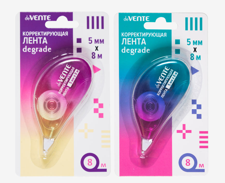 Штрих-лента  5 мм х  8 м deVENTE "Degrade" фронт апплик., прозр. корпус, блистер