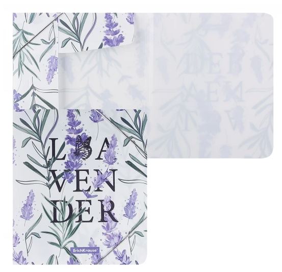 Папка-конверт на резинках А5+ 0,55 мм. ErichKrause "Lavender"