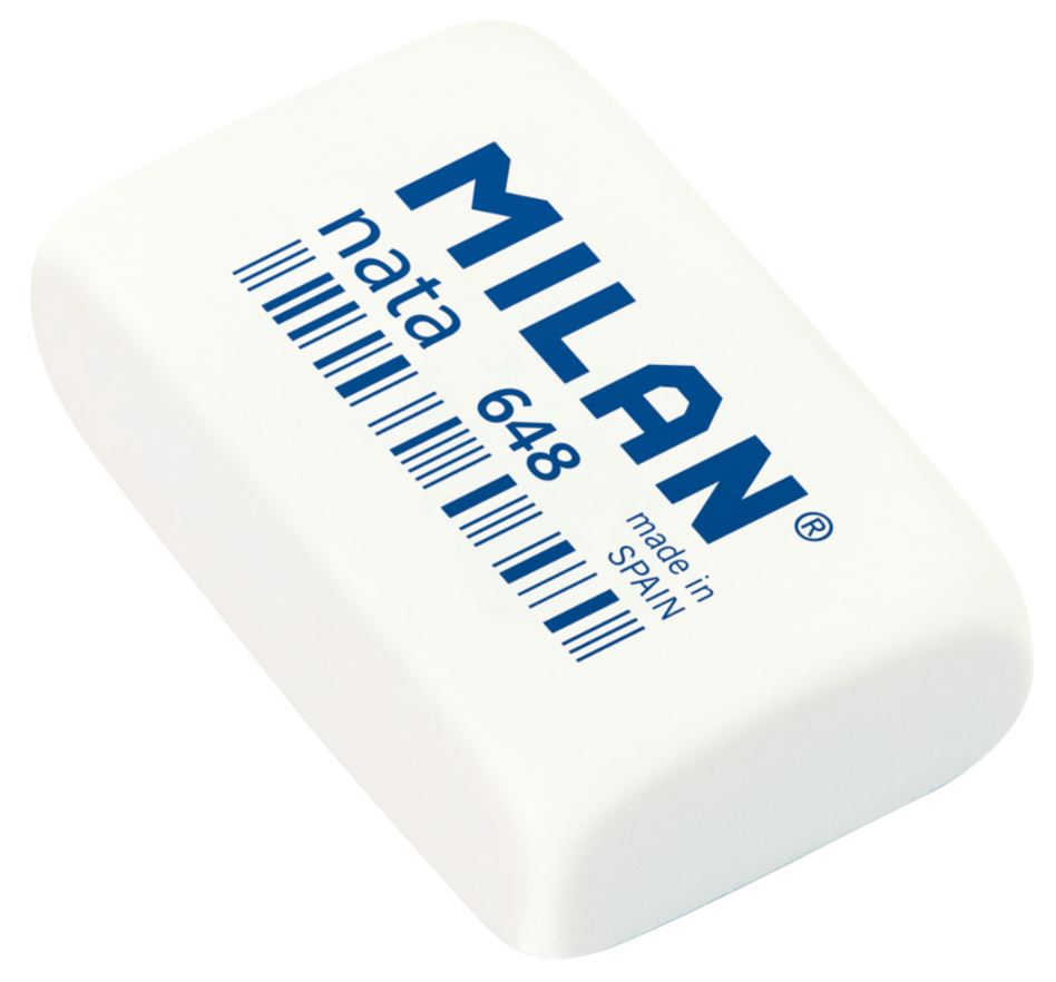 Ластик Milan "Nata 648N" прямоуг., PVC, 31*19*9мм, белый