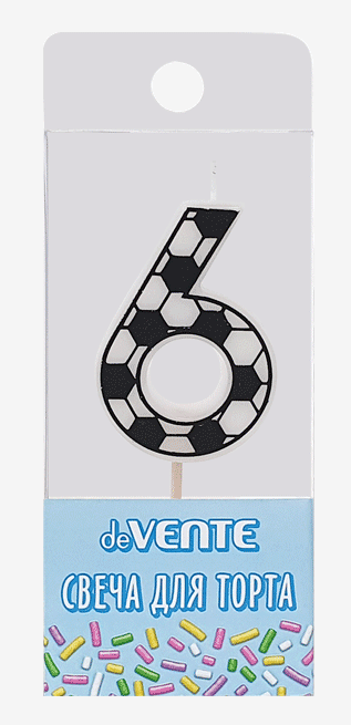 Свеча для торта  deVENTE "Футболист 6", 5x3,5х0,8 см