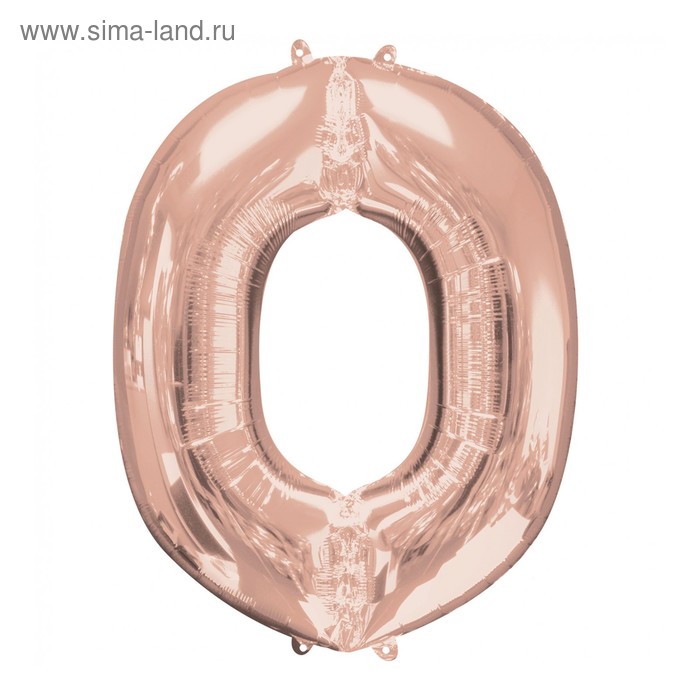 Шар фольгированный 40" Цифра "0" розовое золото