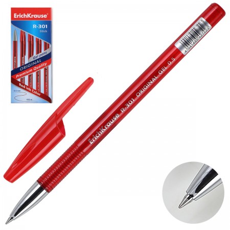 Ручка гелевая ErichKrause "R-301 Gel Stick Original" красная, 0,5 мм