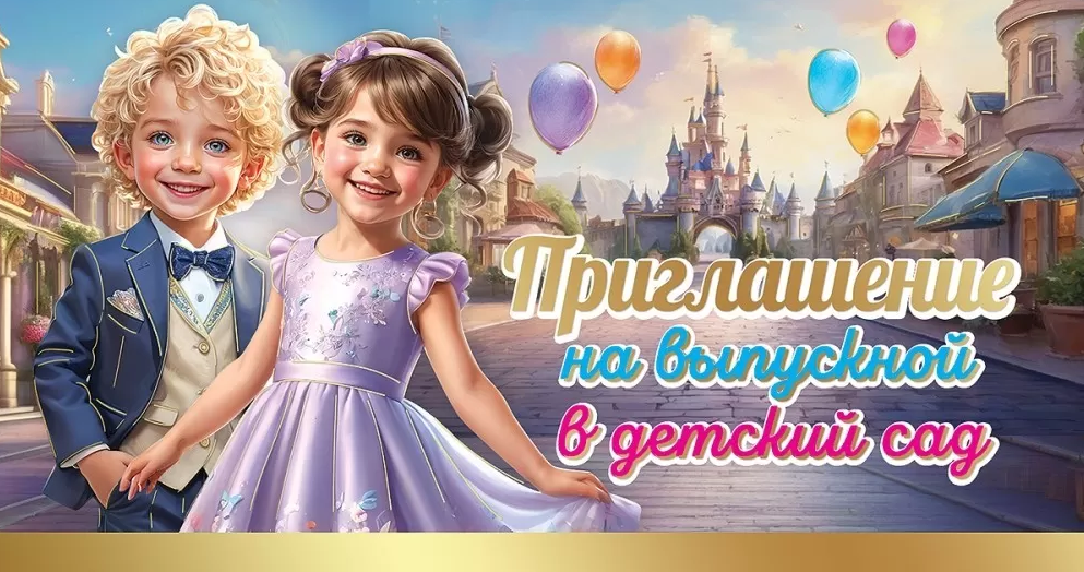 0400892 Приглашение на выпускной в детский сад