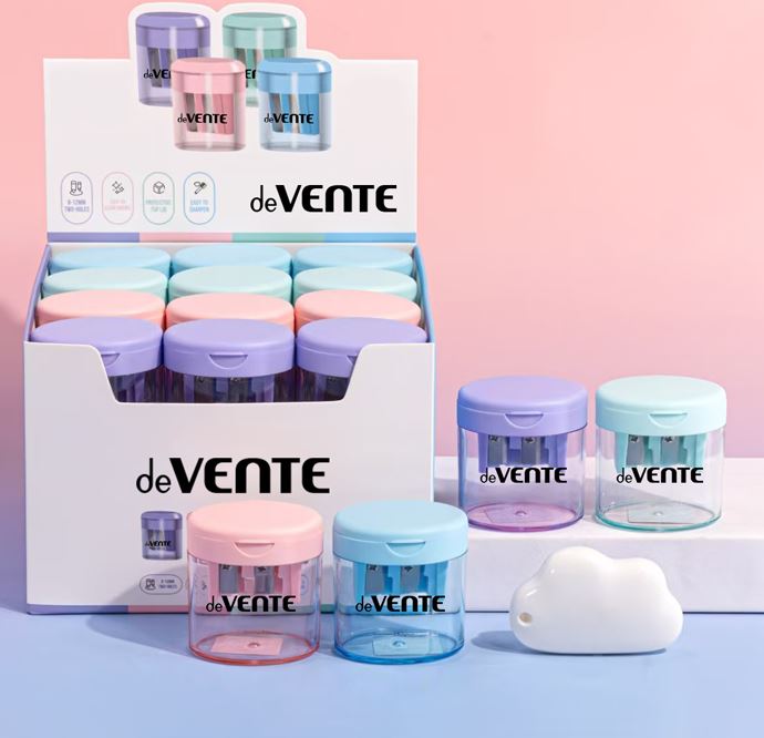 Точилка с контейнером 2 отв. deVENTE "Pastel" ассорти