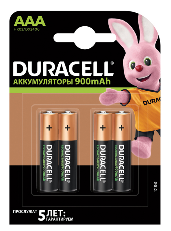 Аккумуляторы HR03 (мизинч.) ААА Duracell, 900mAh, 1/2