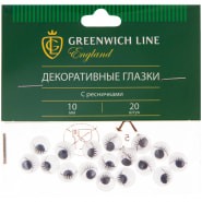 Набор д/детск.творч. Greenwich Line "Глазки" с ресничками, черные, 10мм, 20шт.