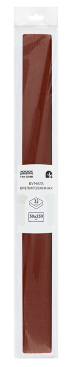 Бумага креповая Три Совы (50*250) коричневая 32г/м2 