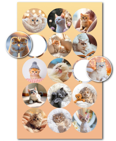 Наклейки А6 "Коты" Квадра 