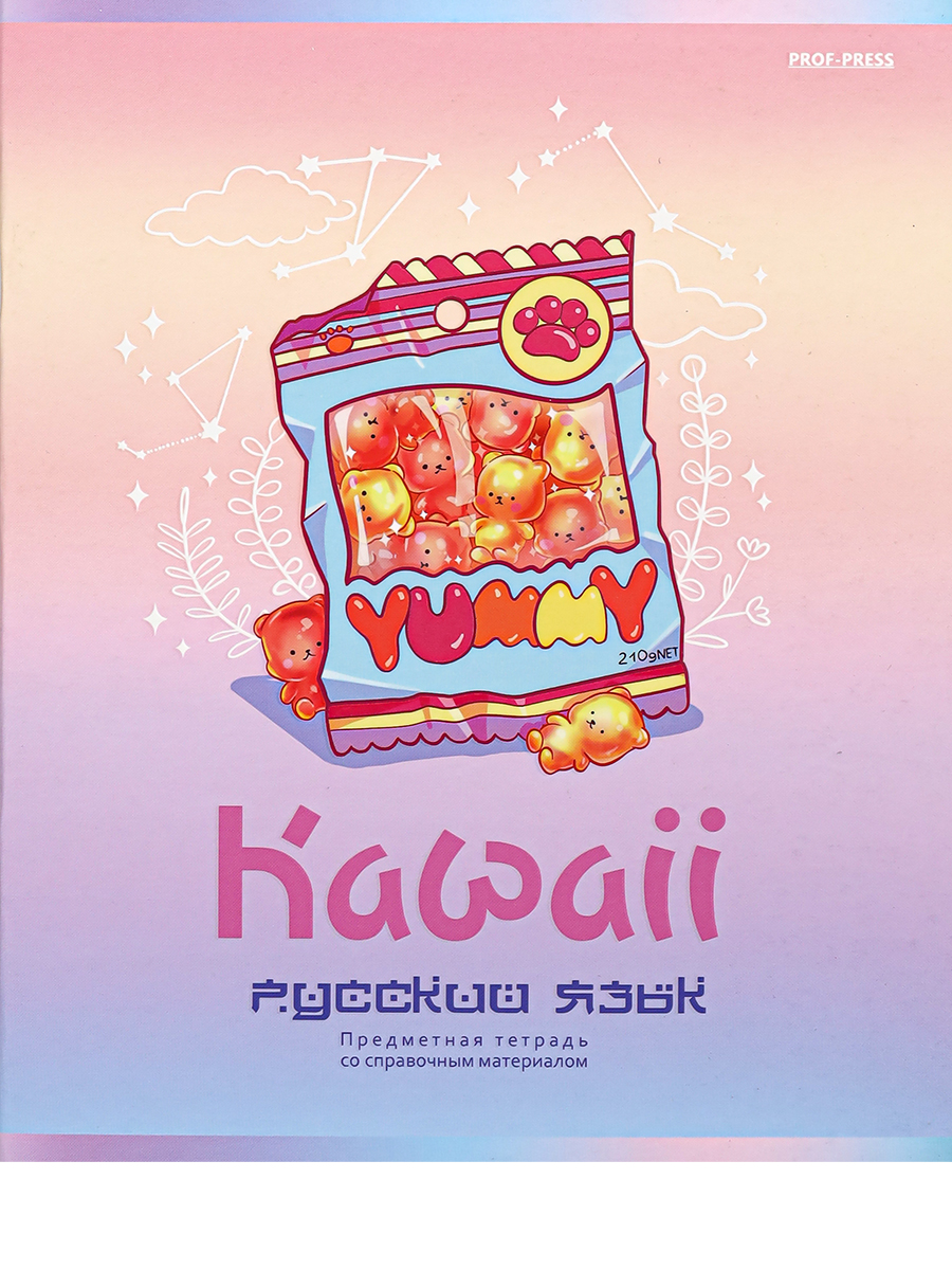 Тетрадь Предм. Русск. яз. 48л. Проф-Пресс "KAWAII" стандарт, твин-лак