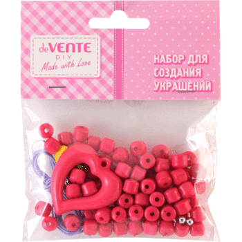 Набор д/детск.творч. deVente красные бусины 97 шт.