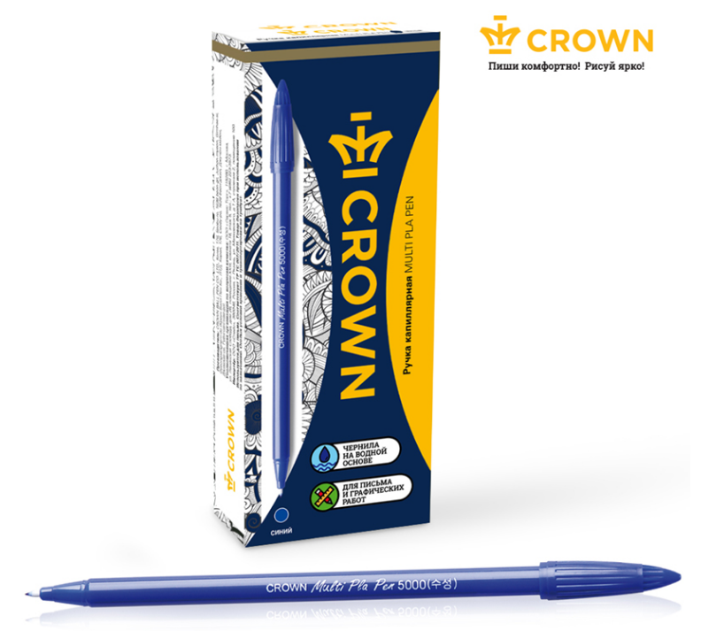 Ручка капиллярная CROWN "MultiPla" синяя, 0,3 мм, 1/12