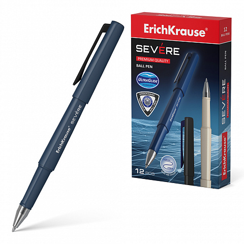 Ручка шарик. ErichKrause "Severe Classic Stick" синяя, 0,7 мм, металлиз. наконечн., корпус софт тач, ассорти