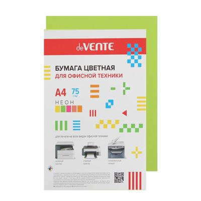 Бумага  А4 цв.  80 г/м.кв. интенсив зеленый 100 л. deVENTE, пластик.пакет