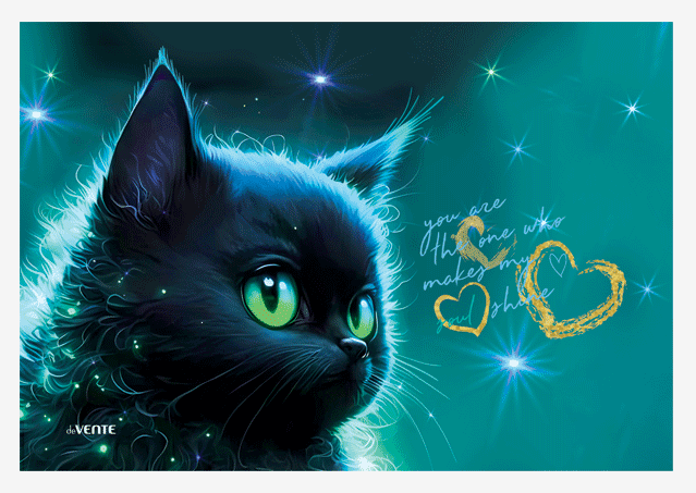 Коврик на стол 43*29 deVENTE "Black Cat" 3D пластик 500 мкм