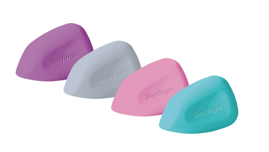 Ластик Berlingo/Brauberg "Ergonomic Pro" фигурный, TPR,  50*32*15мм, ассорти