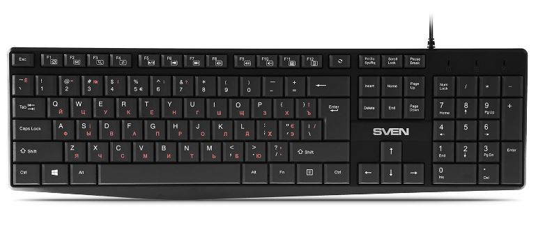 Клавиатура Sven KB-S305, проводная, USB, черная