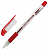 Ручка шарик. Brauberg "Max-oil" красная, 0,7 мм, линия 0,35 мм, c грипом, игольч., корпус прозрачный 