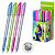 Ручка шарик. ErichKrause "U-109 Spring Stick&Grip" синяя, 1,0 мм, игольч., резин.грип., треуг. корпус ассорти 1/50